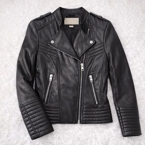 Michael Kors Black Leather Moto Jacket EUC / Like New